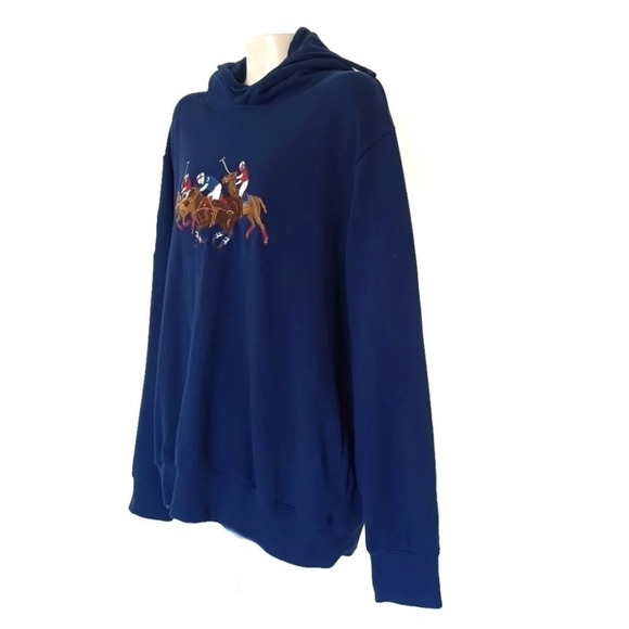 Polo Ralph Lauren Three Polo Pony Sweatshirt with Hood Preppy Embroidere… - Picture 5 of 11